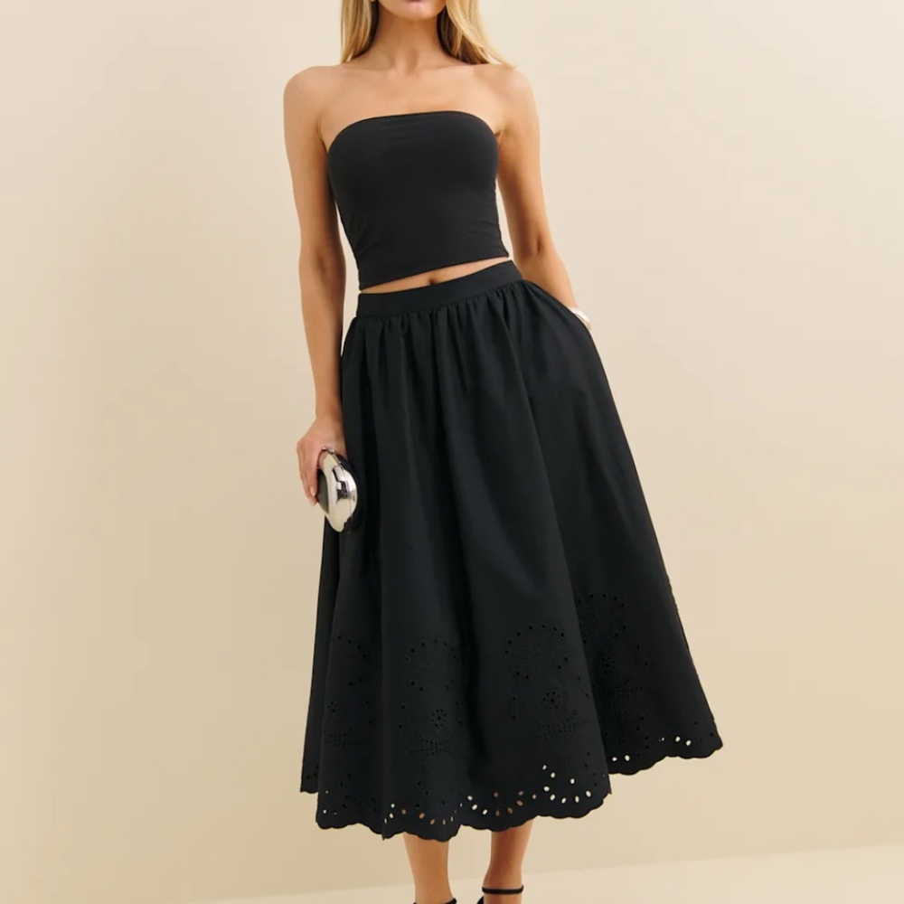 Reformation Madeleine Skirt Black - Size 4